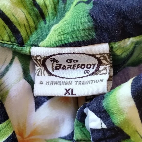 Go Barefoot short sleeve Hawaiian shirt size XL - Picture 2 of 8
